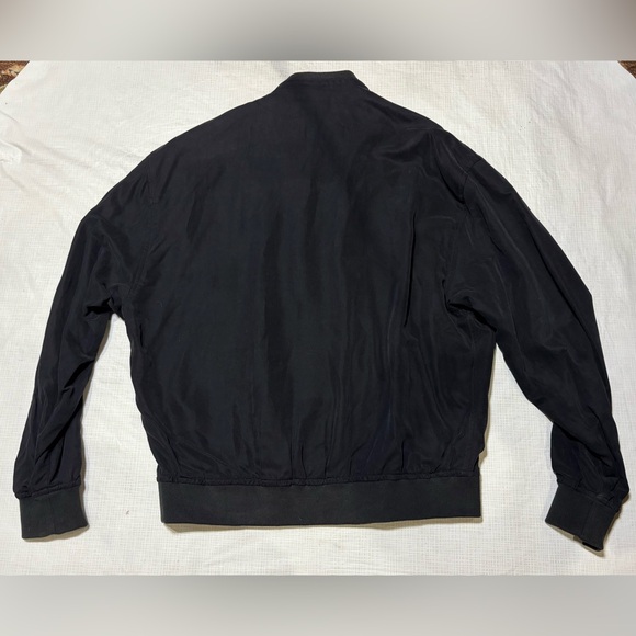 Ermenegildo Zegna Sz M 50 Men's Black Bomber Light Jacket Rayon Silk Italy - Picture 6 of 11